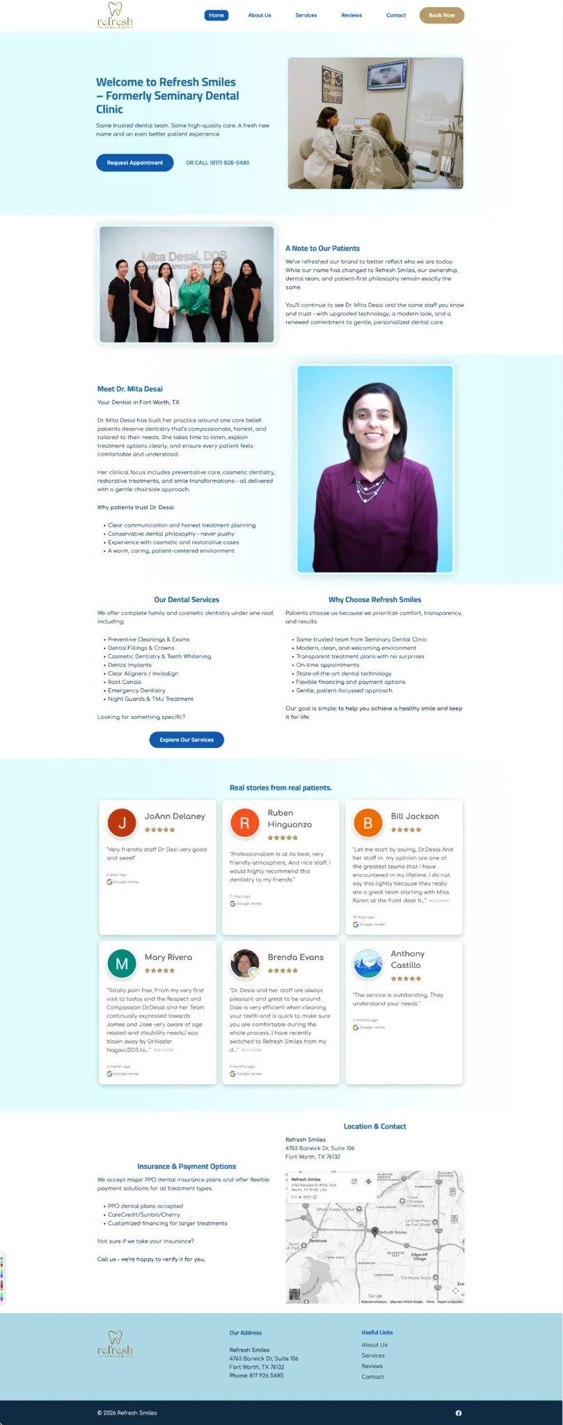 Refresh Smiles dental practice website